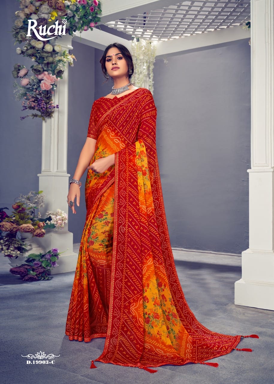 Ruchi Jalpari Vol 3 New Fancy Regular Wear Chiffon With Border Jari Saree Collection 